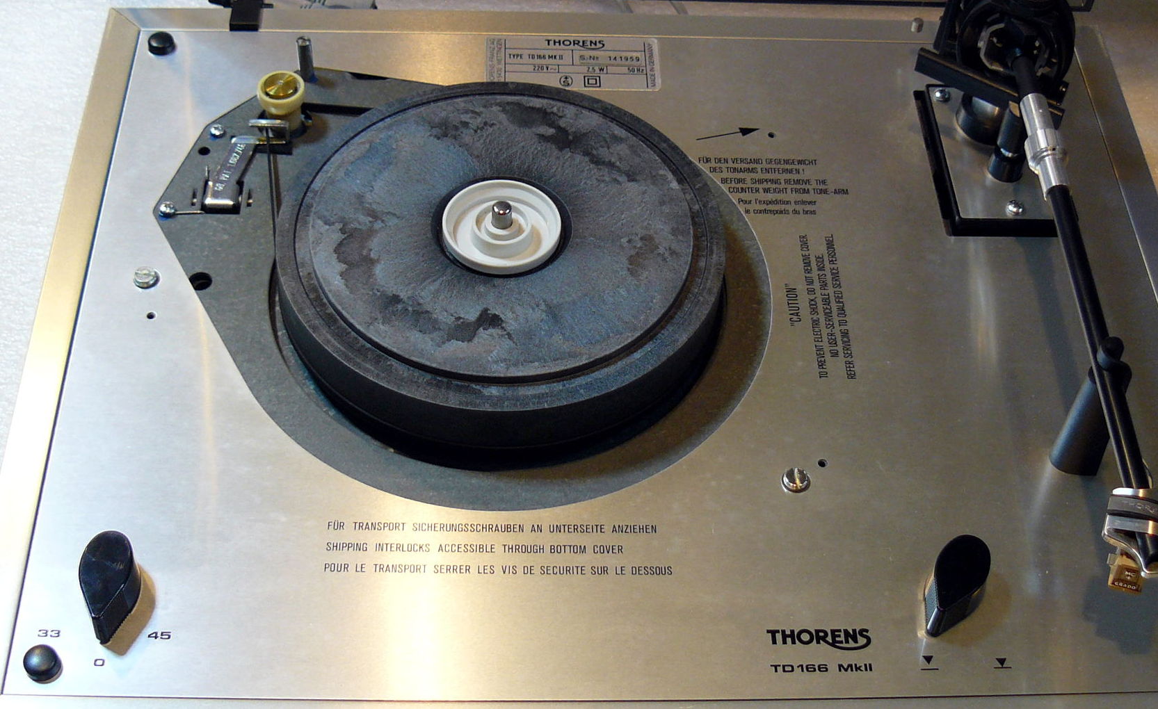 Thorens TD166 MKII, transmission