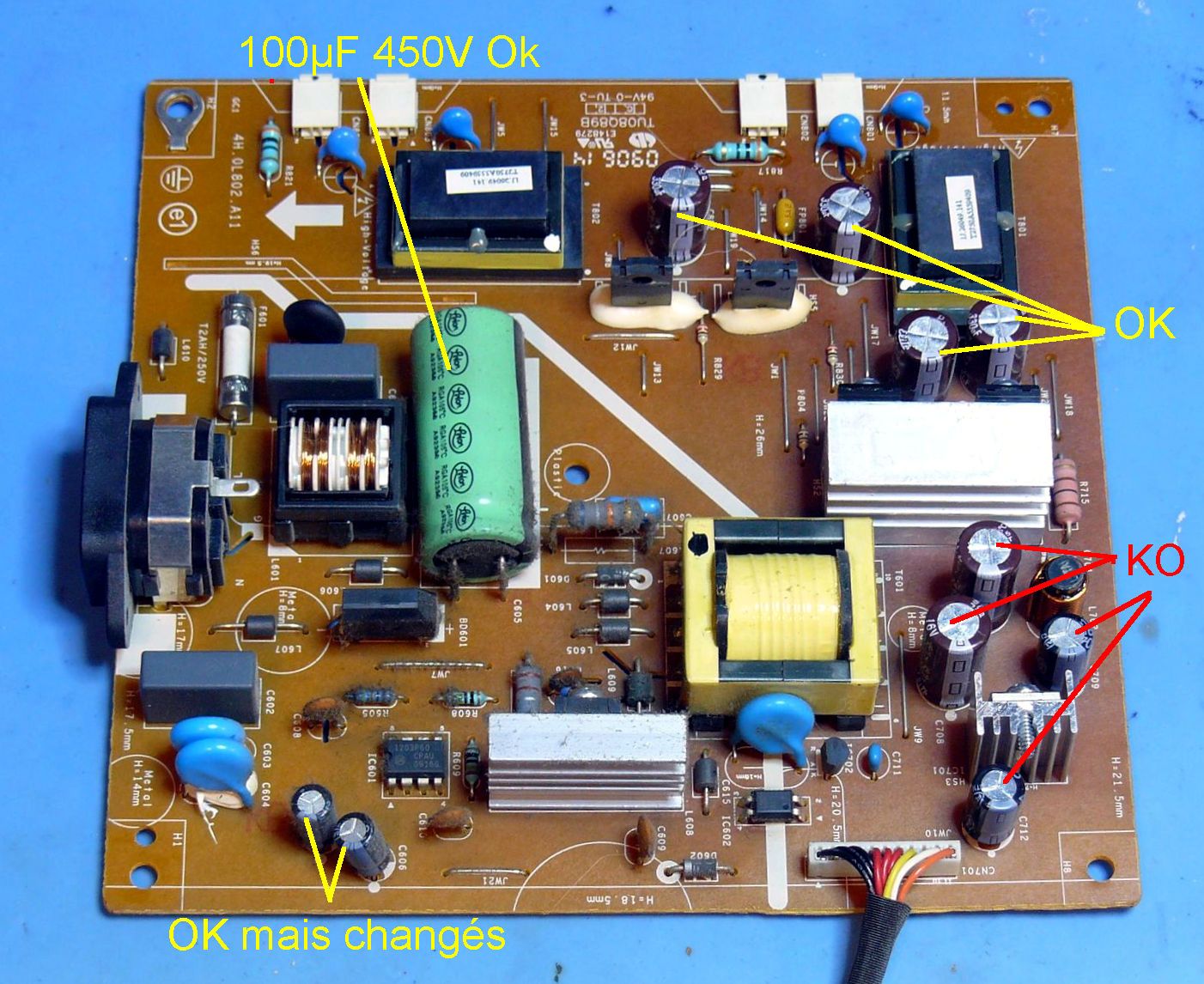 Dell S2209WB, carte alimentation 2