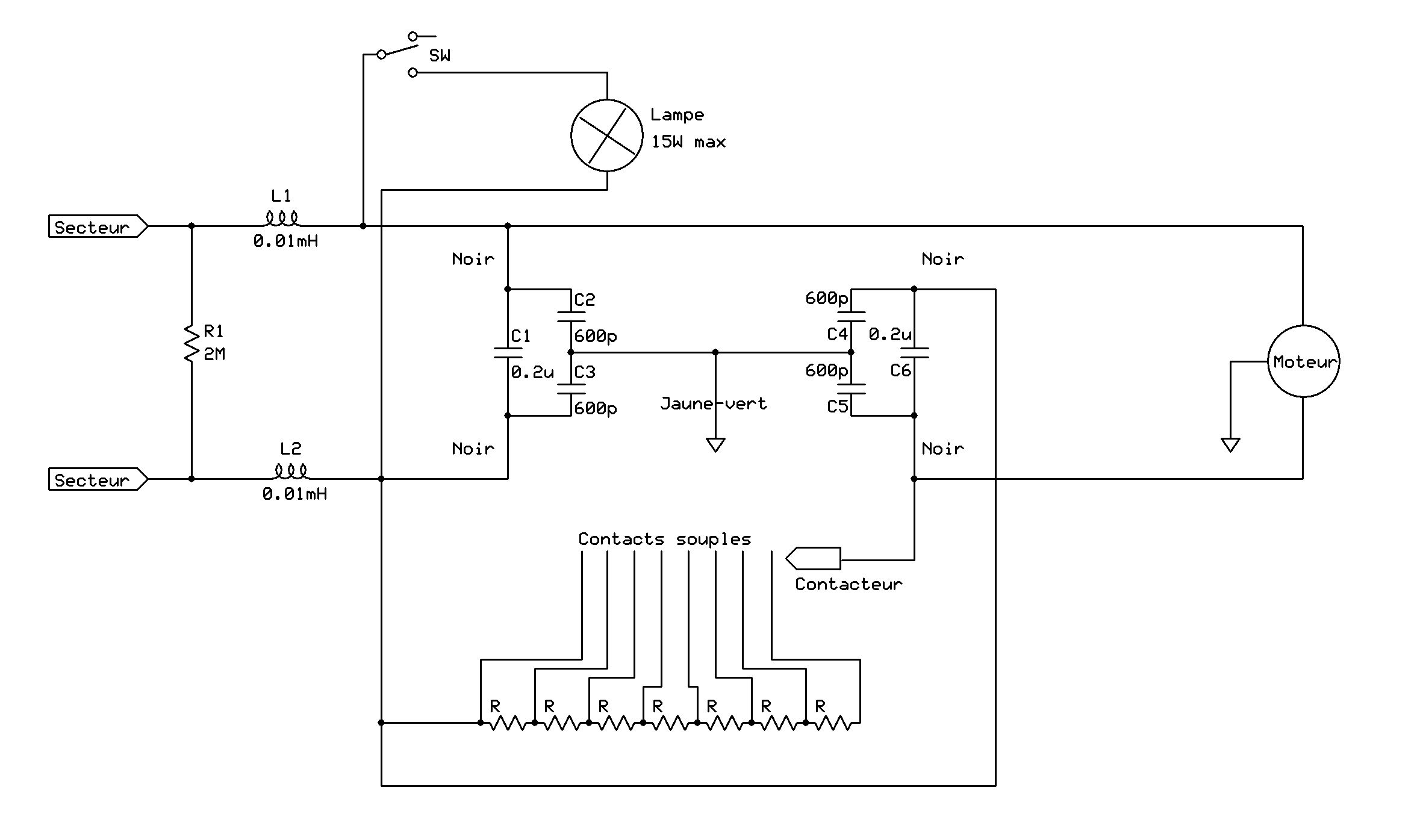 Elna 2 Supematic, schéma électrique