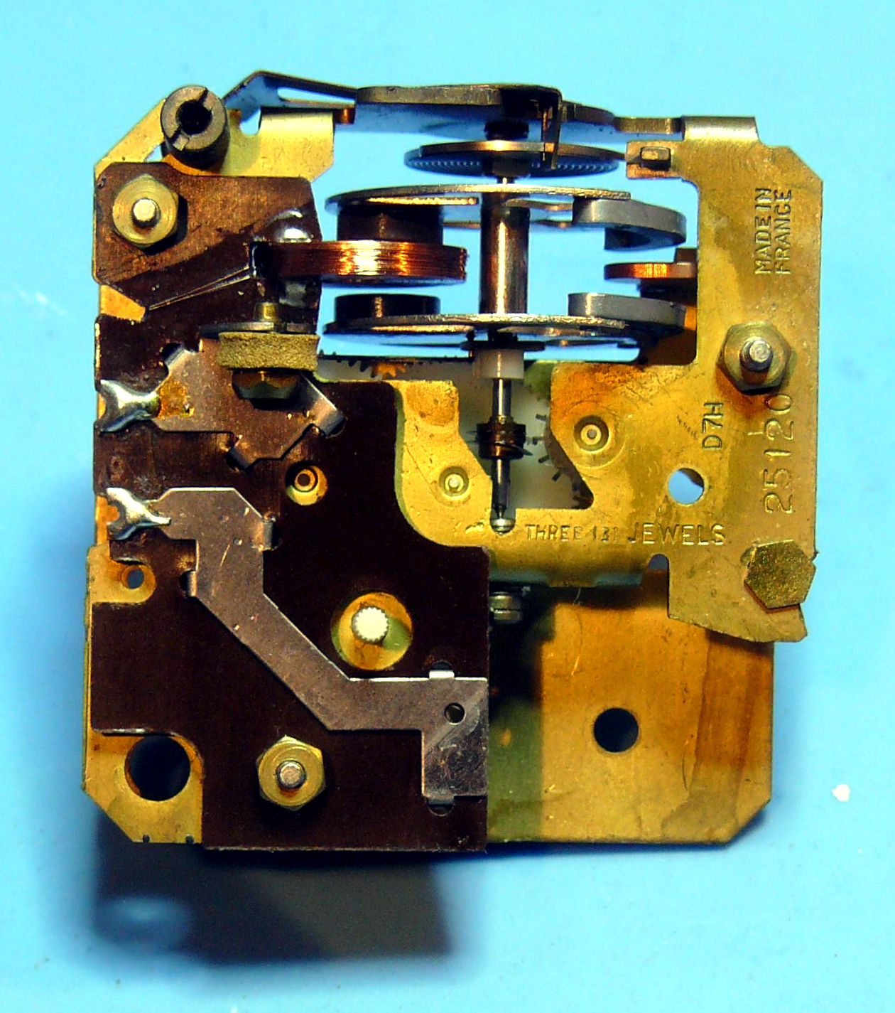 Japy calibre D7H, vue générale mouvement réel