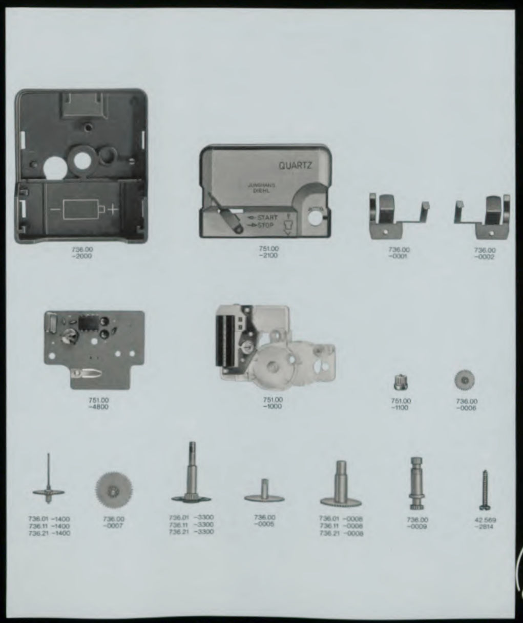 Junghans W751 calibre quartz, pièces pour 751.00