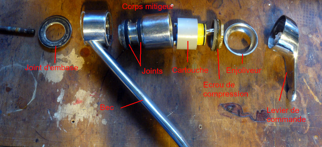 mitigeur démonté 1