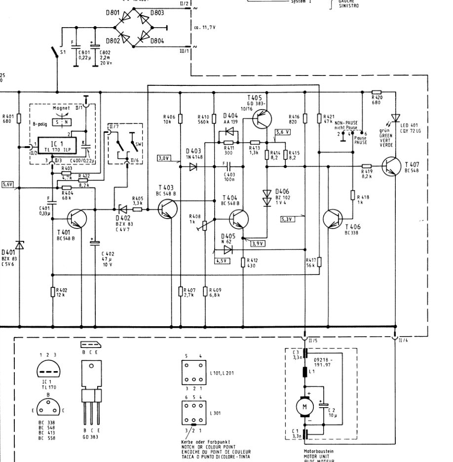 Grundig studio RPC50 schema moteur magnétophone