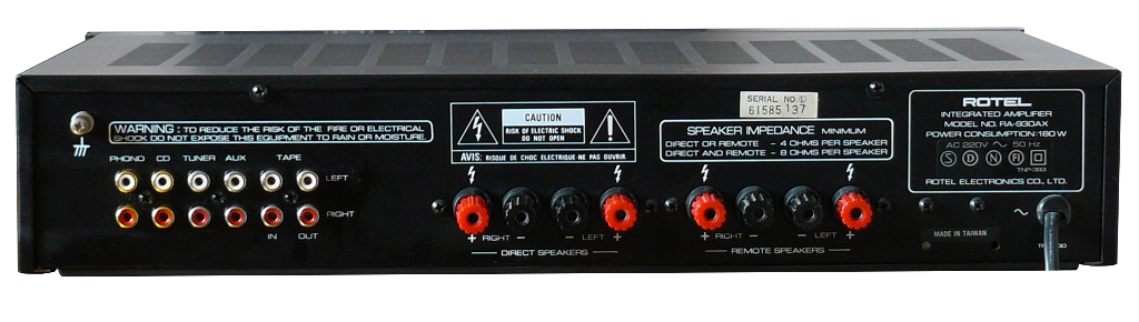 Amplificateur Rotel RA 930AX, face arrière