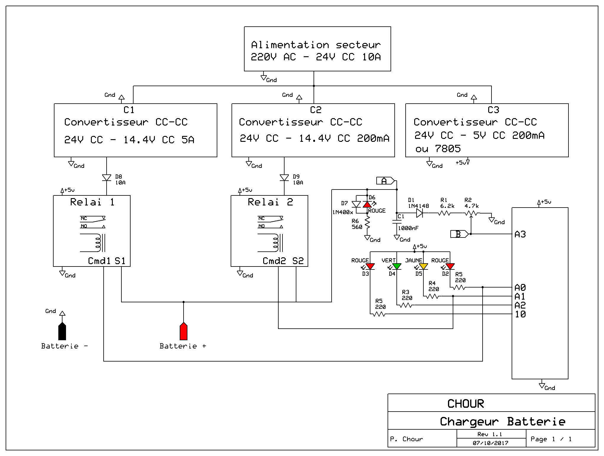 Circuit indicateur de charge pour batterie au plomb