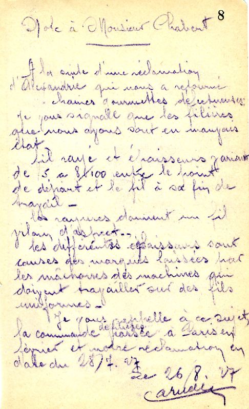 1927-08-26 M. René Laruelle à M. Chabert