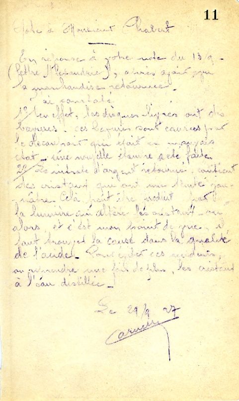 1927-09-29 M. René Laruelle à M. Chabert