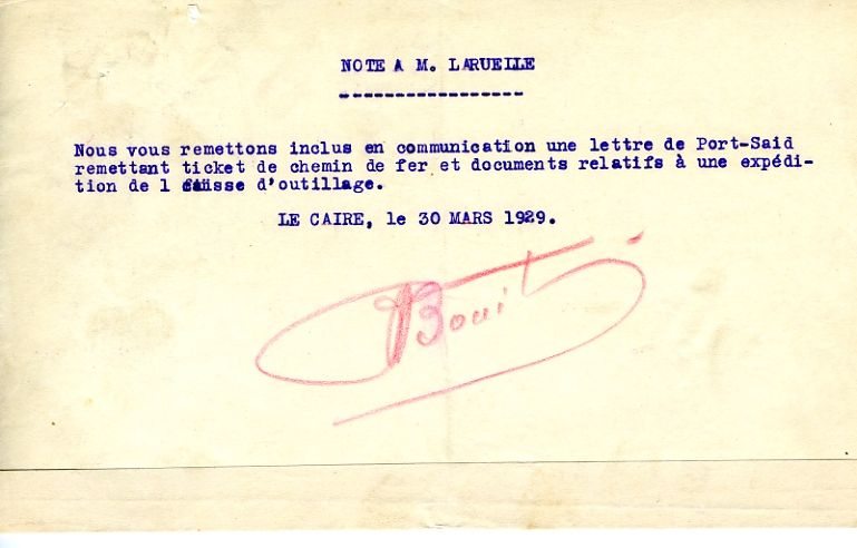 1929-03-30 M. Bougier à René Laruelle