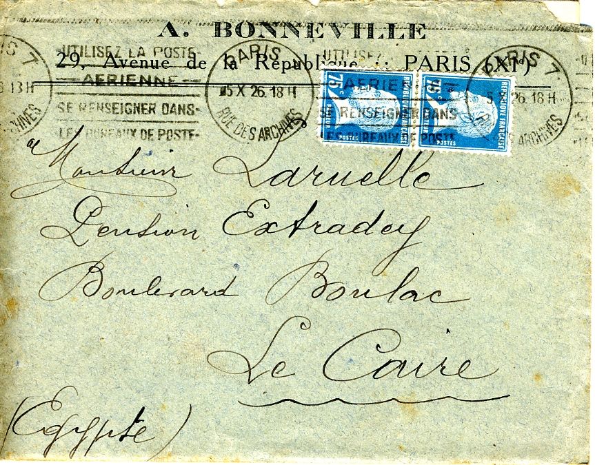 1926-10-05 M. Bonneville à M. René Laruelle 0