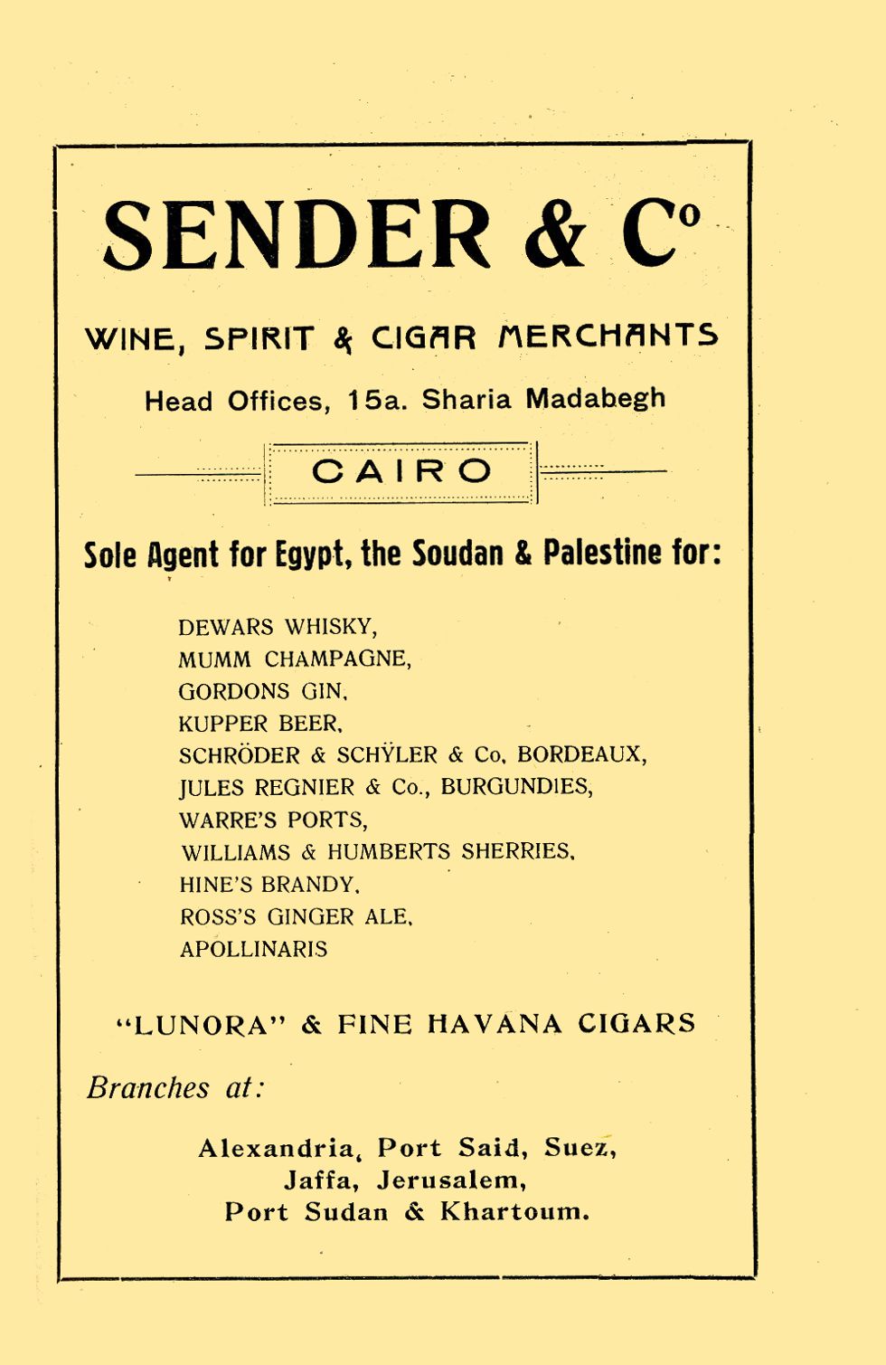 Sender & Co advertisement