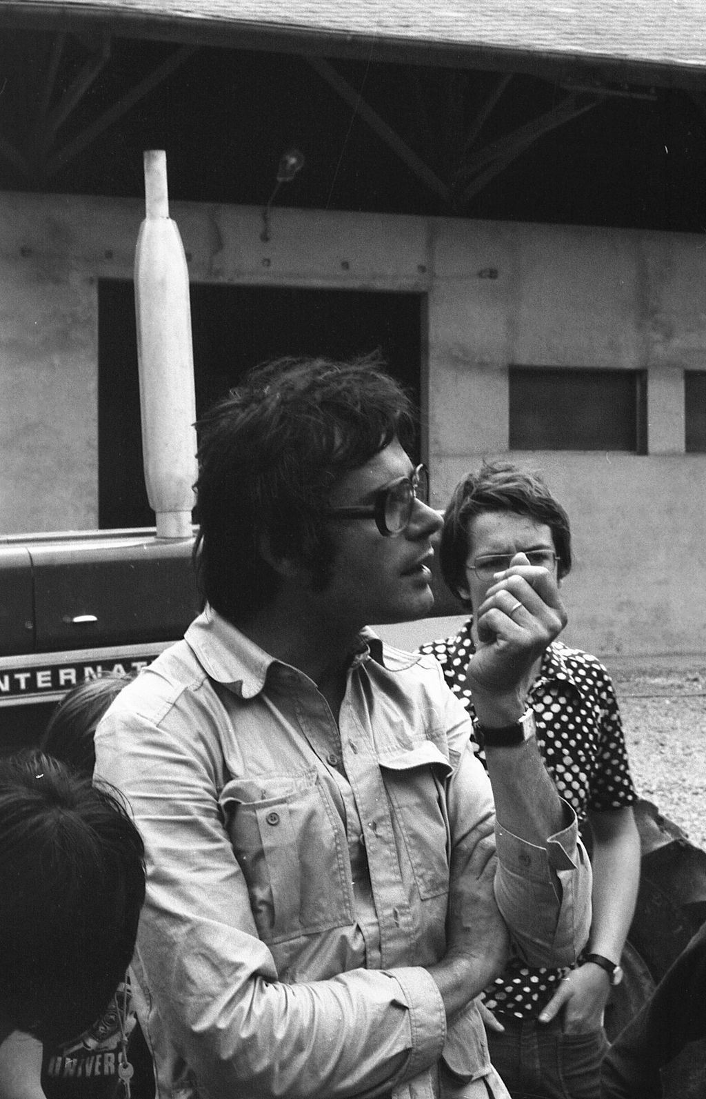 Lycée Pierre-Marie Derrien, Champigny, 1976, visite ferme modèle, M. Le Gars