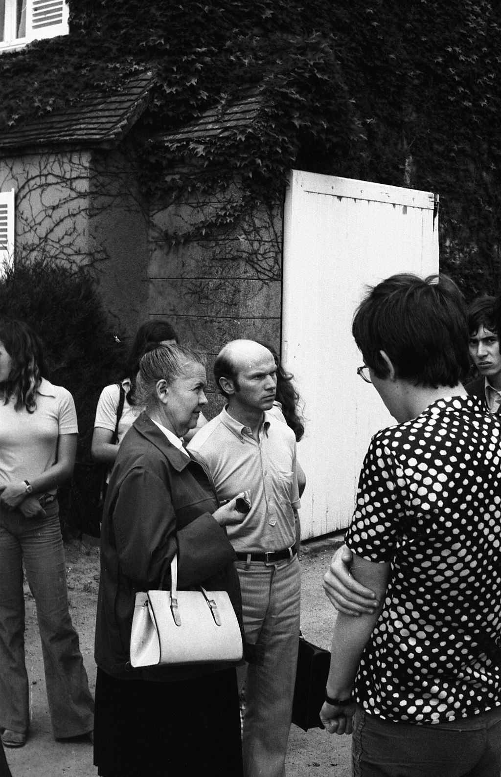 Lycée Pierre-Marie Derrien, Champigny, 1976, visite ferme modèle, M. Le Gars