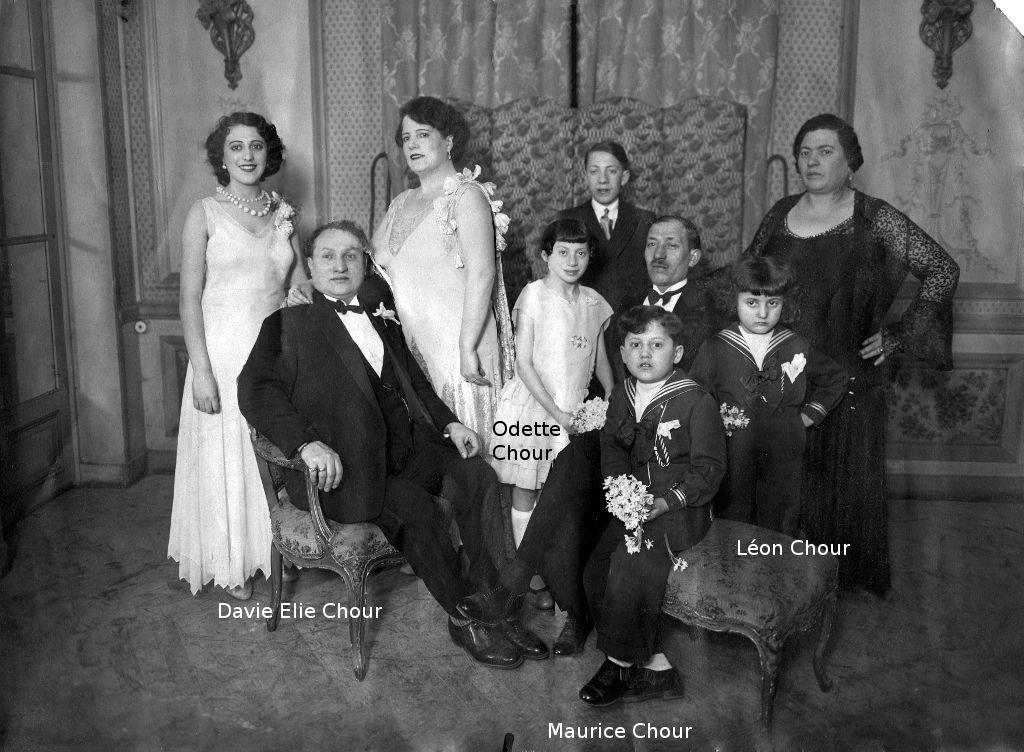 1929, David Elie Chour, Malvina Kahane et famille