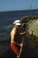 1973, Raymond Laude, partie de pêche à l'Ile d'Yeu
