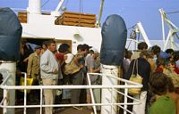 1975, Raymond Laude, débarquement à l'Ile d'Yeu