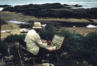 Années 1970, un peintre sur la côte